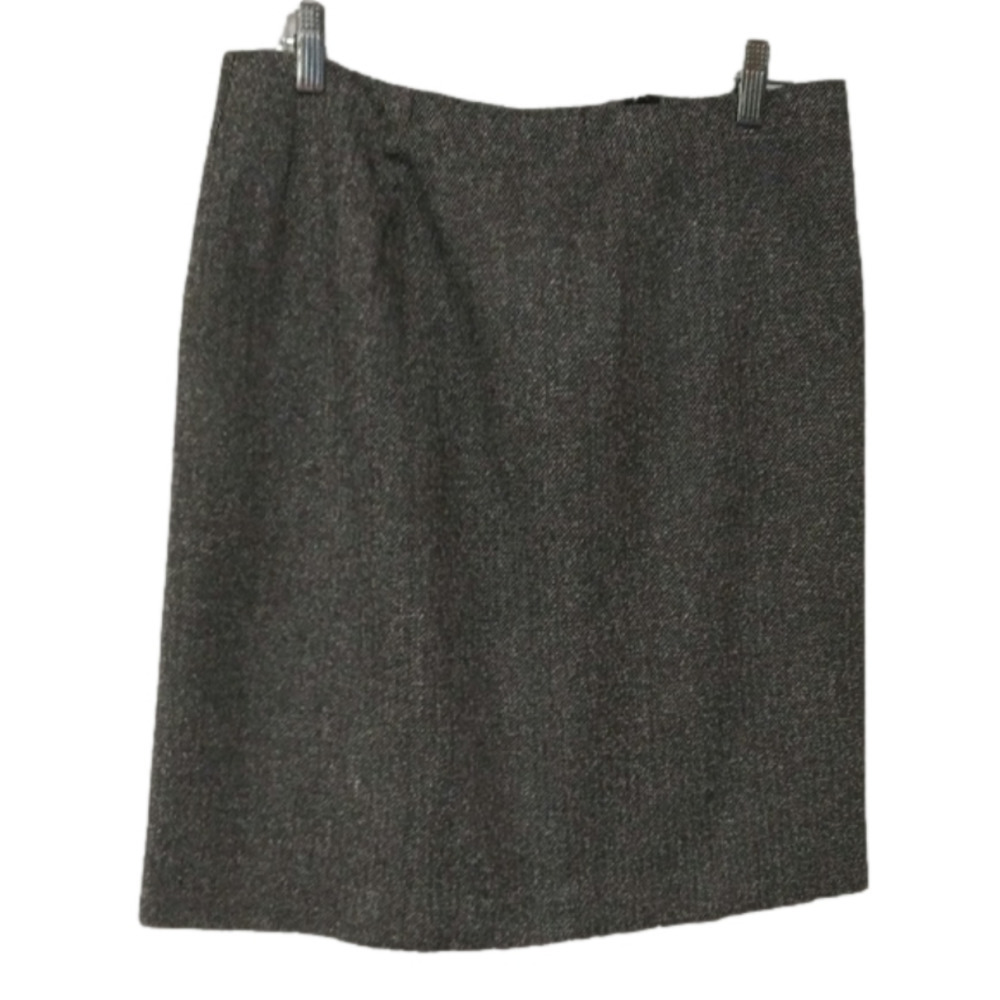 Liz Claiborne Villager Petite Black Chevron Mid Length Back Zip Pencil Skirt